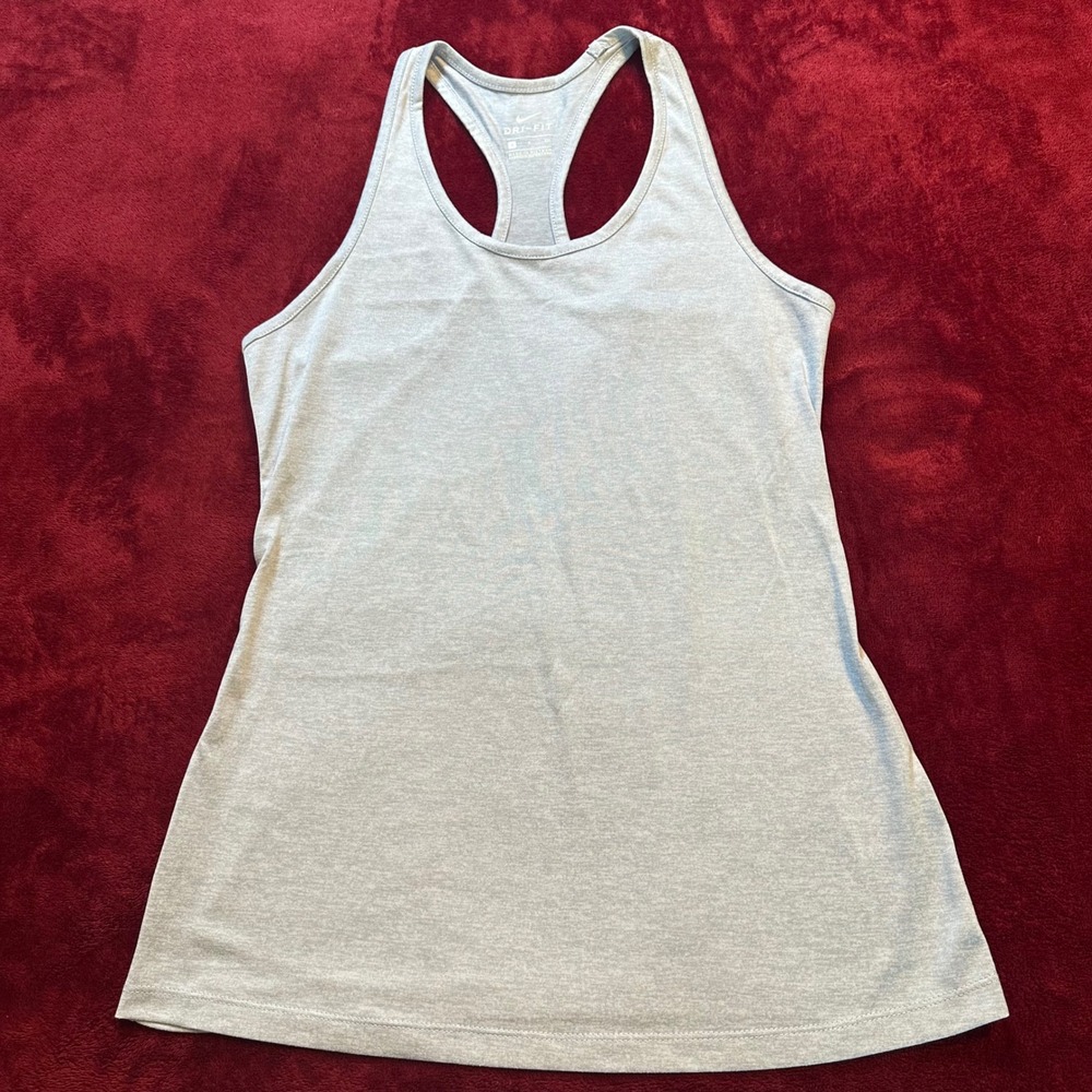Nike Dri-FIT Womens Racerback Training Tank Top Grey Mesh Back 889073-012 Size S
